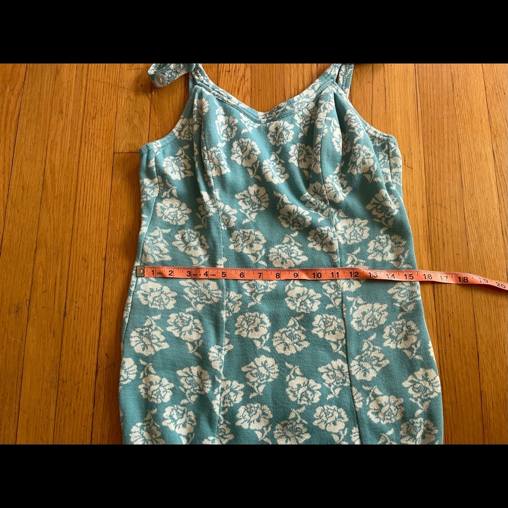 50s Vintage Catalina Blue and White Rose Knit Bathing Suit - Picture 8 of 10